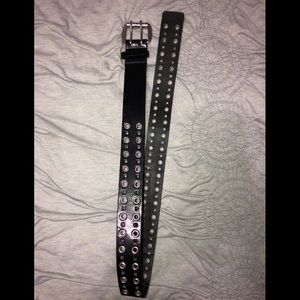 Black, Wide, Metal, Belt